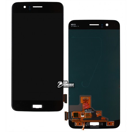 Дисплей для OnePlus 5 A5000, черный, с сенсорным экраном (дисплейный модуль), оригинал (переклеено стекло)