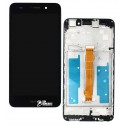 Дисплей для Huawei Y6 II, черный, с тачскрином, с рамкой, High quality, CAM-L21