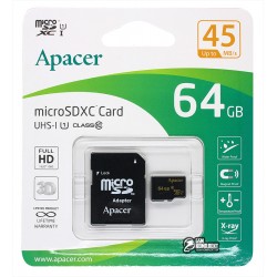 Карта пам'яті 64 GB microSDXC Apacer class 10 UHS-1 (AP64GMCSX10U1-R)