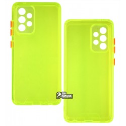 Чехол для Samsung A525 Galaxy A52, Acid Color, прозрачный силикон, lime green