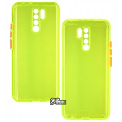 Чехол для Xiaomi Redmi 9, Acid Color, прозрачный силикон, lime green