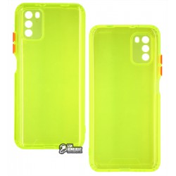 Чехол для Xiaomi Poco M3, Acid Color, прозрачный силикон, lime green