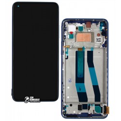 Дисплей для Xiaomi 11 Lite, 11 Lite 5G, синий, с сенсорным экраном, с рамкой, оригинал (PRC), WM6556Z21-1