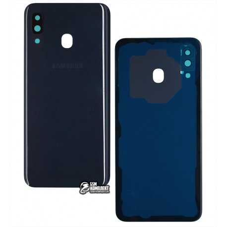 Задня панель корпуса для Samsung A305F/DS Galaxy A30, чорний, із склом камери