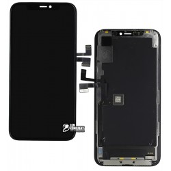 Дисплей для iPhone 11 Pro, черный, с сенсорным экраном, с рамкой, переклеено стекло Дисплей для iPhone 11 Pro, черный, с сенсорным экраном, с рамкой, переклеено стекло