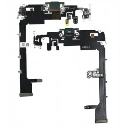 Шлейф Apple iPhone 11 Pro Max, коннектора зарядки, коннектора наушников, зеленый, с микрофоном, High quality Шлейф Apple iPhone 11 Pro Max, коннектора зарядки, коннектора наушников, зеленый, с микрофоном, High quality