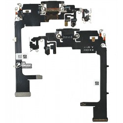 Шлейф Apple iPhone 11 Pro, коннектора зарядки, коннектора наушников, серый, с микрофоном, High quality Шлейф Apple iPhone 11 Pro, коннектора зарядки, коннектора наушников, серый, с микрофоном, High quality