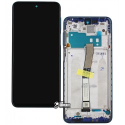 Дисплей для Xiaomi Redmi Note 9S, синий, с сенсорным экраном, с рамкой, оригинал, (560003J6A100)