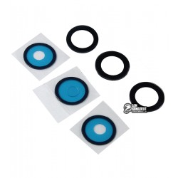 Скло камери для Samsung A525 Galaxy A52, A725 Galaxy A72, чорний, комплект 3 шт.