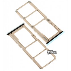 Держатель SIM-карты Vivo Y91c, Vivo Y91i, Vivo Y93, Vivo Y95, c держателем MMC, голубой Держатель SIM-карты Vivo Y91c, Vivo Y91i, Vivo Y93, Vivo Y95, c держателем MMC, голубой