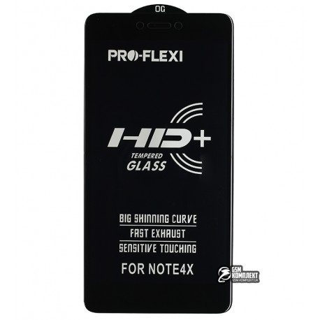 Защитное стекло для Xiaomi Redmi Note 4X, 5D, ProFlexi, Full Glue, черное
