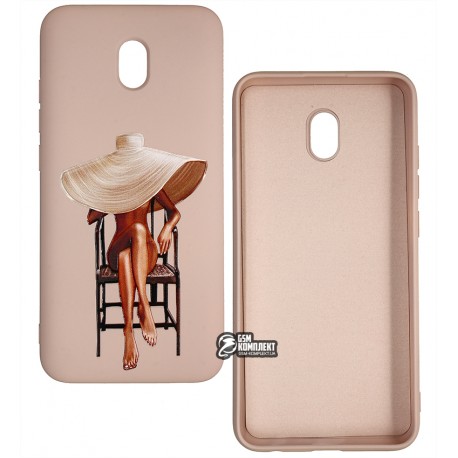 Чехол для Xiaomi Redmi 8A, ART Lady with Hat, силиконовый