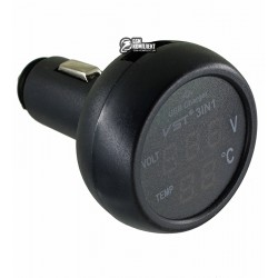 Автомобільний термометр-вольтметр VST-706-1 в прикурювач