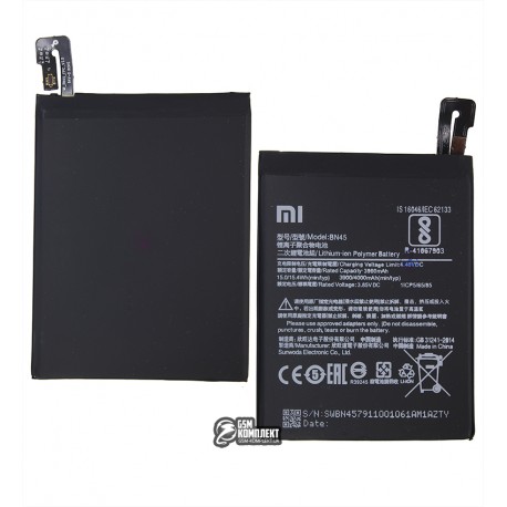Акумулятор BN45 для Xiaomi Redmi Note 5, Li-Polymer, 3,85 B, 4000 мАг, High Copy