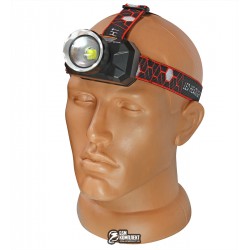 Налобний ліхтарик Police SQ-702-p50, вбудований акб, зум, зарядка MicroUSB