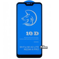 Защитное стекло для Xiaomi Redmi 6 Pro, Redmi Mi A2 Lite, 3D, Titanium, черное Защитное стекло для Xiaomi Redmi 6 Pro, Redmi Mi A2 Lite, 3D, Titanium, черное