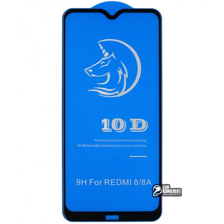 Захисне скло для Xiaomi Redmi 8, Redmi 8A, 3D, Titanium, чорне