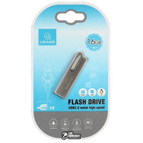 Флешка 16 Gb Usams US-ZB097 Aluminum Alloy, USB Flash Disk, silver