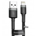 Кабель Lightning - USB, Baseus Cafule, 2.4A, 1 метр, Gray+Black