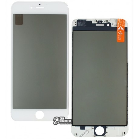 Скло дисплея для iPhone 6 Plus, з рамкою, з поляризационной плівкою, з OCA-плівкою, білий колір
