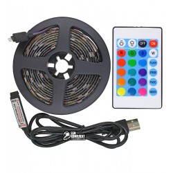 Світлодіодна стрічка для фонового підсвічування ТБ (5050 в силіконі, RGB, 2 метра, харчування від 5В USB)