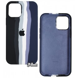 Чохол для Apple iPhone 12, iPhone 12 Pro, Rainbow case, силікон, чорний