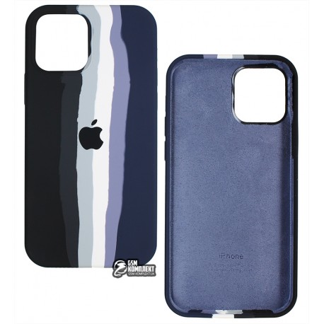 Чехол для Apple iPhone 12, iPhone 12 Pro, Rainbow case, силикон, черный