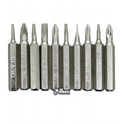 Набор бит без держателя, хвостовик 4мм, 10шт