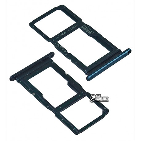 Держатель SIM-карты для Huawei P Smart Z, синий, c держателем MMC