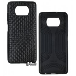 Чохол для Xiaomi Poco X3, Poco X3 NFC, Poco X3 Pro, Leather Case Плетінка, силіконовий, чорний