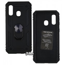 Чохол для Samsung A405 Galaxy A40, Antishock, силіконовий, з кільцем держателем, чорний