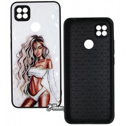 Чехол для Xiaomi Redmi 9C, Ladies white Prism, пластик-силикон