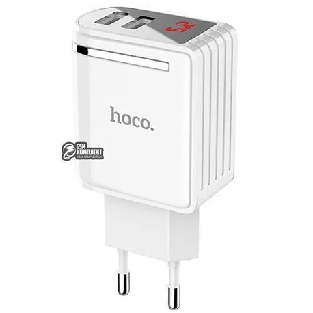 Зарядний пристрій Hoco C39A Enchanting з LED дисплеєм (2USB, 2.4A)