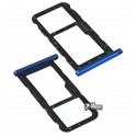 Тримач SIM-карти для Huawei P20 Lite, синій, c тримачем MMC