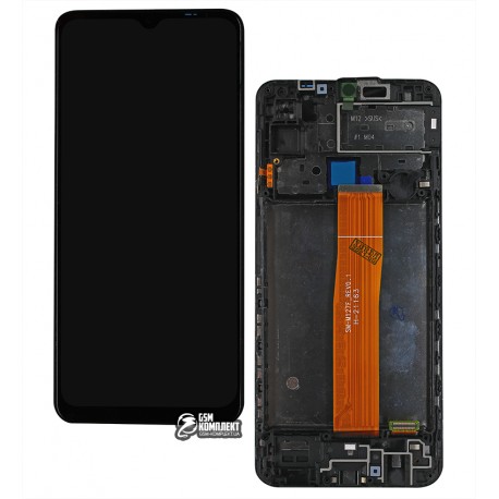 Дисплей для Samsung M127 Galaxy M12, чорний, з сенсорним екраном, з рамкою, оригінал (PRC)