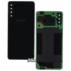 Задняя панель корпуса Samsung A750 Galaxy A7 (2018), со стеклом камеры, полная, Original, черная