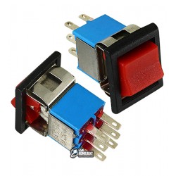 Тумблер с клавишей RLS-202-E5 (ON-ON), 6pin, 3A 250VAC, красный Тумблер с клавишей RLS-202-E5 (ON-ON), 6pin, 3A 250VAC, красный