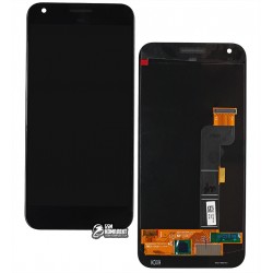 Дисплей HTC M1 Google Pixel XL, черный, с сенсорным экраном, переклеено стекло