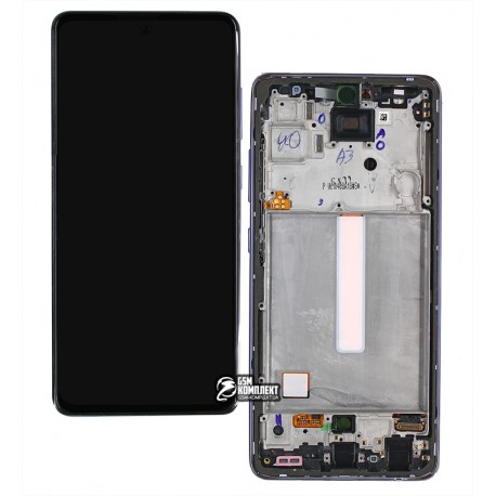 Дисплей для Samsung A525 Galaxy A52, A526 Galaxy A52 5G, фіолетовий, з сенсорним екраном, з рамкою, оригінал, service pack box, (GH82-25524C), orig...