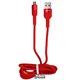 Кабель Micro-USB - USB, Borofone BU17, 1,2 м, 2,4А, в тканинної оплітці, червоний