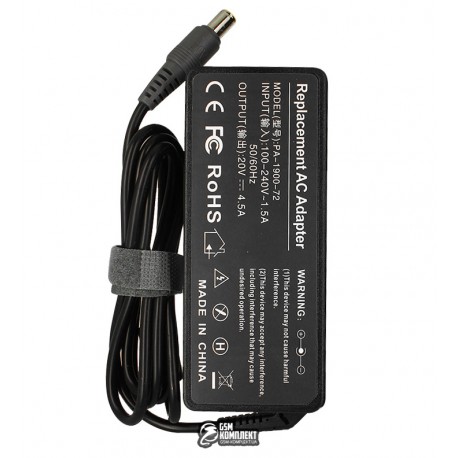 Блок живлення для Lenovo universal, 20 В, 4,5 А, USB Pin