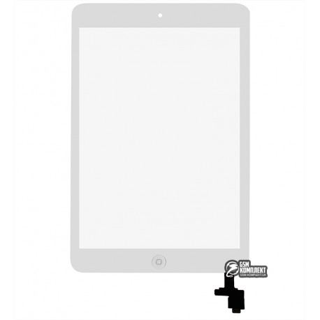 Тачскрін для Apple iPad Mini, iPad Mini 2 Retina, з кнопкою HOME, з мікросхемами, білий, копія