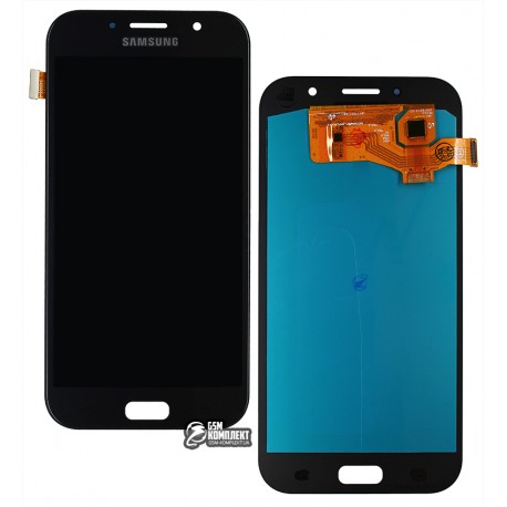 Дисплей для Samsung A720 Galaxy A7 (2017), A720F Galaxy A7 (2017), чорний, з сенсорним екраном, (OLED), High Copy
