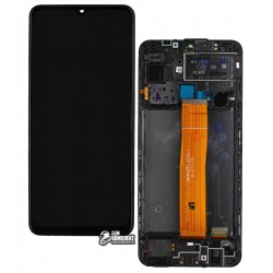 Дисплей для Samsung M127 Galaxy M12, черный, с сенсорным экраном, с рамкой, оригинал, service pack box, (GH82-25042A / GH82-25043A), original glass