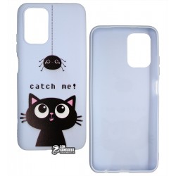 Чохол для Xiaomi Redmi Note 10, Redmi Note 10S, Print case spider, силікон, блакитний