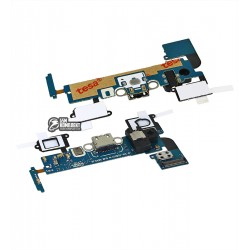 Шлейф для Samsung A500F Galaxy A5, A500FU Galaxy A5, A500H Galaxy A5, A500M Galaxy A5, микрофона, коннектора наушников, коннектора зарядки, с компонен