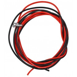 Кабель 22AWG (0,3мм.кв.) В силіконовій ізоляції, комплект червоний + чорний, 1м