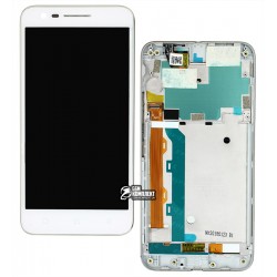 Дисплей для Lenovo C2 (K10a40), білий, з сенсорним екраном (дисплейний модуль), з рамкою