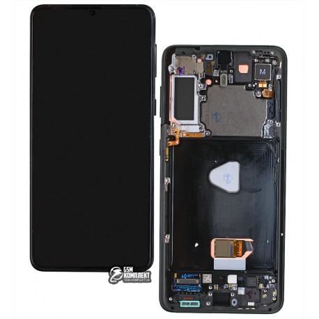 Дисплей для Samsung G996 Galaxy S21 Plus 5G, чорний, з сенсорним екраном, з рамкою, оригінал (PRC), Phantom Black
