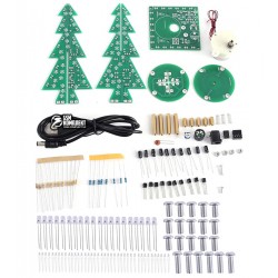 Новорічна ялинка 3D, набір-конструктор для пайки, з мотором